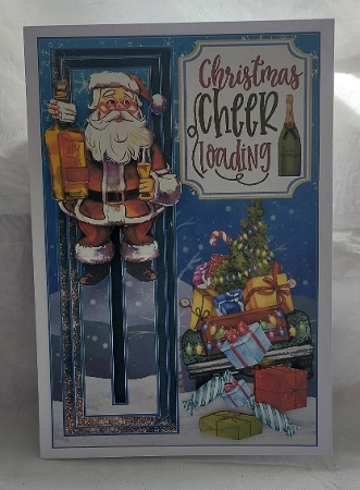 Santas Christmas spirit slider card front 1 by Marion Harding