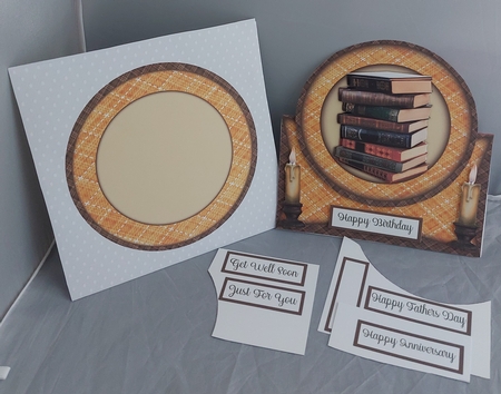 Books & Candles All Occasions 7 x 7 Shaped Card by Marion Harding