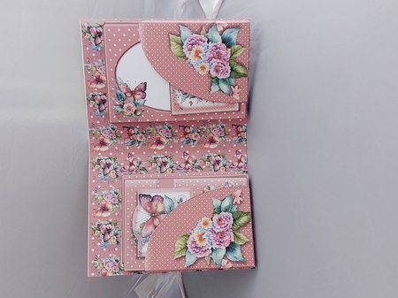 Pink Flowers and Butterflies Background sheet by Marion Harding