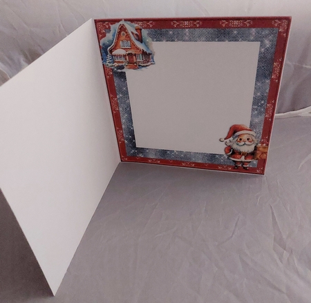 6x6 Merry Christmas Gingerbread Cottage with Santa Insert 3 by Marion Harding