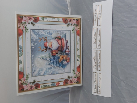 Christmas Santa 7x7ins Topper 1 by Marion Harding