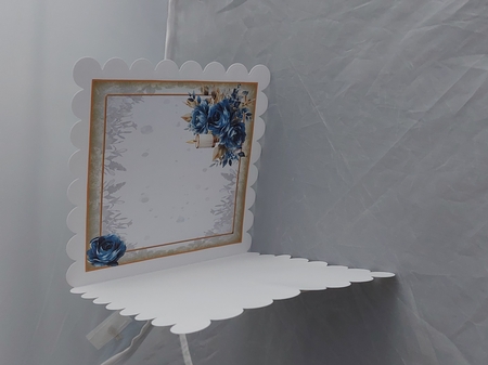 7x7 Deepest Sympathy Blue Roses and Candle insert by Marion Harding