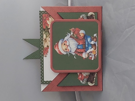 Christmas Santa Criss Cross Card by Marion Harding
