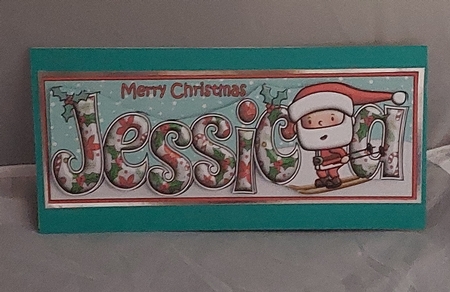 Jolly Santa Skiing JESSICA large dl by Marion Harding