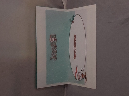 Jolly Santa Skiing JESSICA large dl insert by Marion Harding