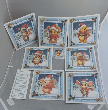 8x8 Mini Kit, Winnies Poohs Christmas Friends by Marion Harding