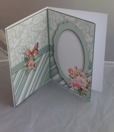 Teal 5x7 Butterflies and Flowers Insert by Marion Harding