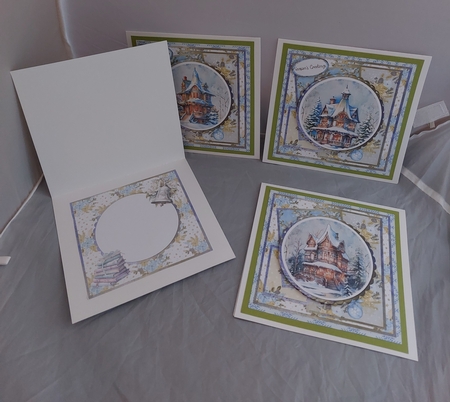 Traditional Christmas 9: Snowy House Scenes 7 x 7 Card Mini Kit, 8 Sheets  by Marion Harding