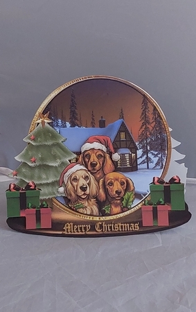 Mini Kit Shaped Card - #2 - Xmas Puppies  by Marion Harding