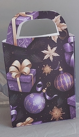 Purple Christmas gift bag N8 by Marion Harding