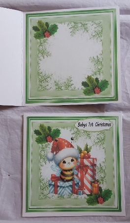  4 Cute Little Bumble Bees With Christmas Holly 8x8 Mini Kit  by Marion Harding