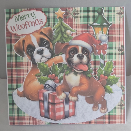Festive Poochies 5 Rocker Card by Marion Harding