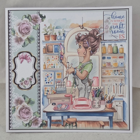 The Craft Room Card Front With Decoupage  by Marion Harding