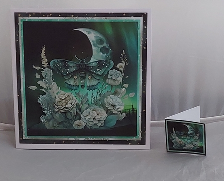 Mystical Moon Moths 2 - 3D Decoupage kit + Insert & Gift Tag by Marion Harding