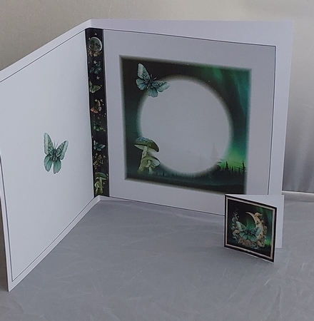 Mystical Moon Moths 3 - 3D Decoupage kit + Insert & Gift Tag by Marion Harding