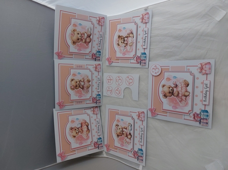 Birthday Girl Tea Party Card & Toppers Set by Marion Harding