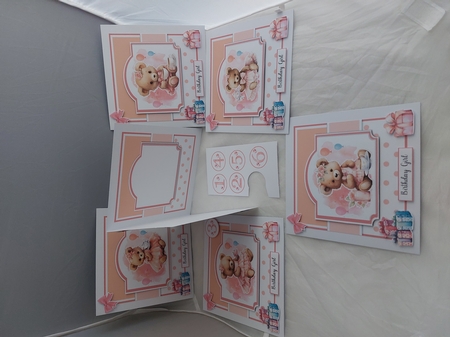 Birthday Girl Tea Party Card & Toppers Set by Marion Harding