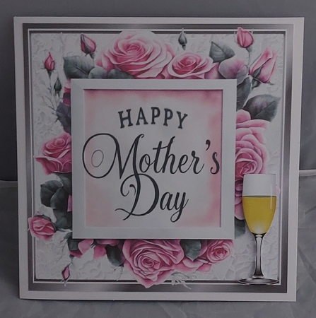 Lovely Roses/Wine Silver 8x8 With Lace for MOTHERS DAY by Marion Harding