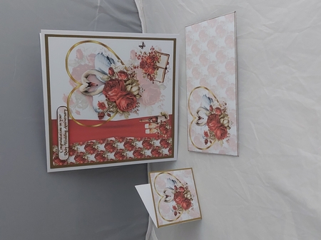 Ruby Swans 7x7 by Marion Harding