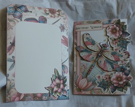 Dragonfly Card Making Kit 2 with inserts and envelope JPEG and PDF by Marion Harding