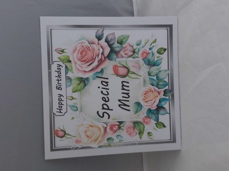 Pretty Pink Cream Roses Frame 8x8 For MUM by Marion Harding