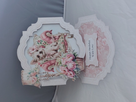 Vintage in Pink 2 Shaped Easel by Marion Harding