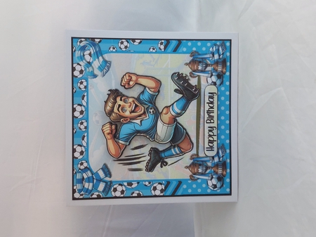 Football in blue by Marion Harding