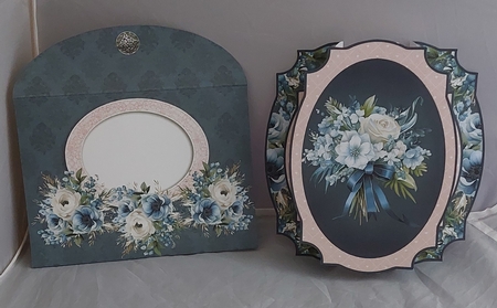 Blue Flowers Double Pop Out Pyramage Card  by Marion Harding