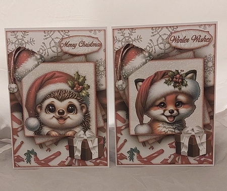 Christmas Animals In Hats Mini Kit  by Marion Harding
