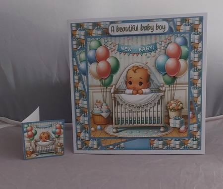 New baby boy 8x8 by Marion Harding