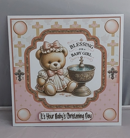 Baby Girls Christening Day 8x8 by Marion Harding