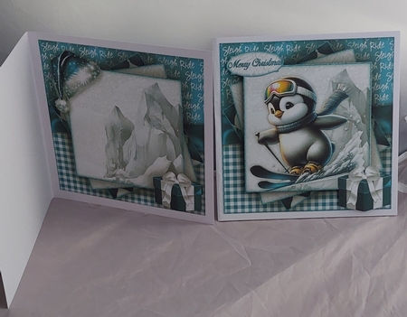 Skiing Penguin Mini Kit 7x7 by Marion Harding