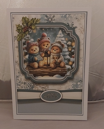 A5 Christmas Lantern Teddies 2 by Marion Harding