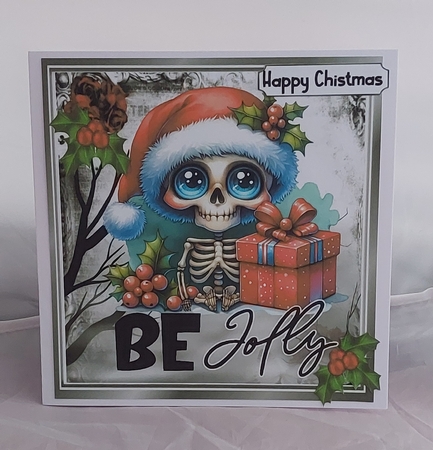 Christmas Gothic Santa With Holly 8x8 (ONE) by Marion Harding
