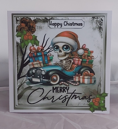 Christmas Gothic Santa With Holly 8x8 (TWO) by Marion Harding