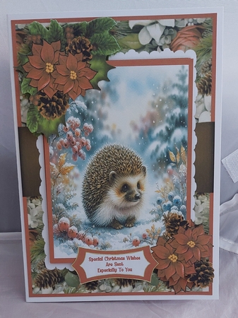 Hedgehog At Christmas - 5x7 by Marion Harding