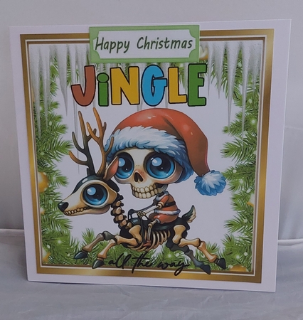 Christmas Gothic Santa With Icicles & Holly 8x8 (TWO) by Marion Harding