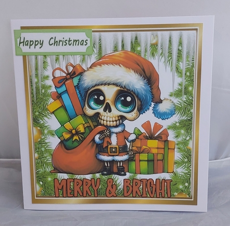 Christmas Gothic Santa With Icicles & Holly 8x8 (FOUR) by Marion Harding