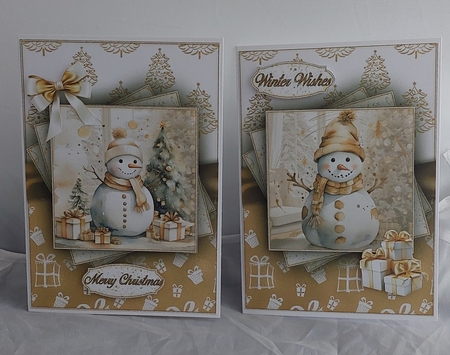 White & Gold Snowman Mini Kit by Marion Harding