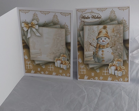 White & Gold Snowman Mini Kit by Marion Harding