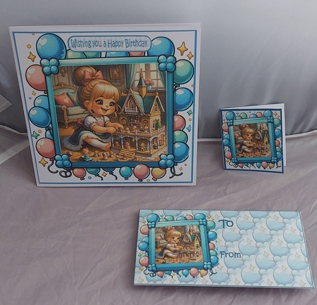 Little girls Dollhouse 8x8 by Marion Harding