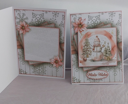 Pink Snowman 2 Mini Kit  by Marion Harding