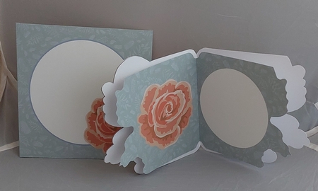Butterfly Gnome and Roses Shaped Decoupage Card with Insert and Envelope by Marion Harding