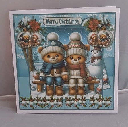 Festive Teddies 8x8 by Marion Harding