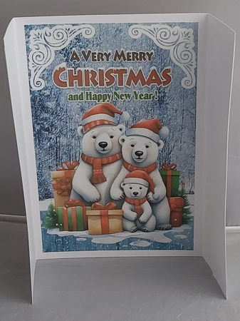 Lovely Polar Bear Family In The Snow Christmas Gate Fold (TWO) by Marion Harding