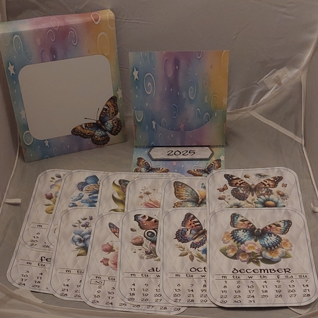 BUTTERFLY FLORALS 2025 EASEL CALENDAR by Marion Harding