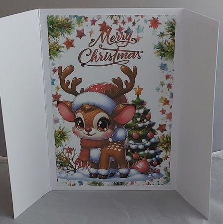 Pretty Deer In The Snow Christmas Gate Fold by Marion Harding
