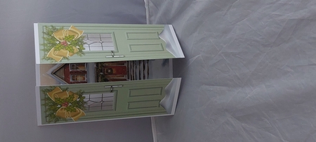 Pretty Snowscene With House Christmas Green Gate Fold (ONE) by Marion Harding