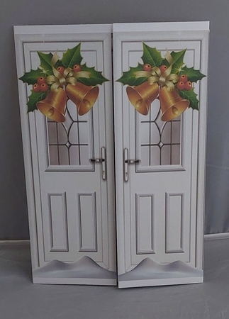 Pretty Christmas Snow Globe White Gate Fold With Bells (THREE) by Marion Harding