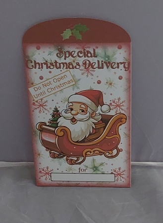 Santa In His Sleigh Christmas Money Wallet / Envelope by Marion Harding